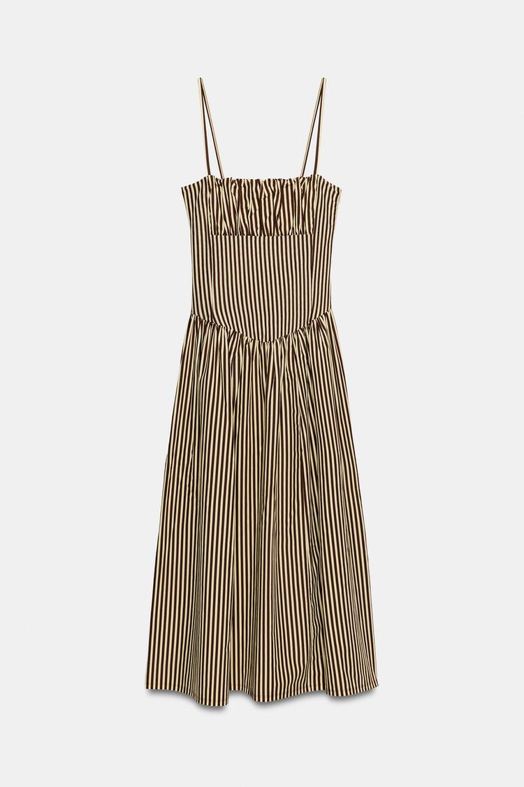 Retro Striped Midi Dress