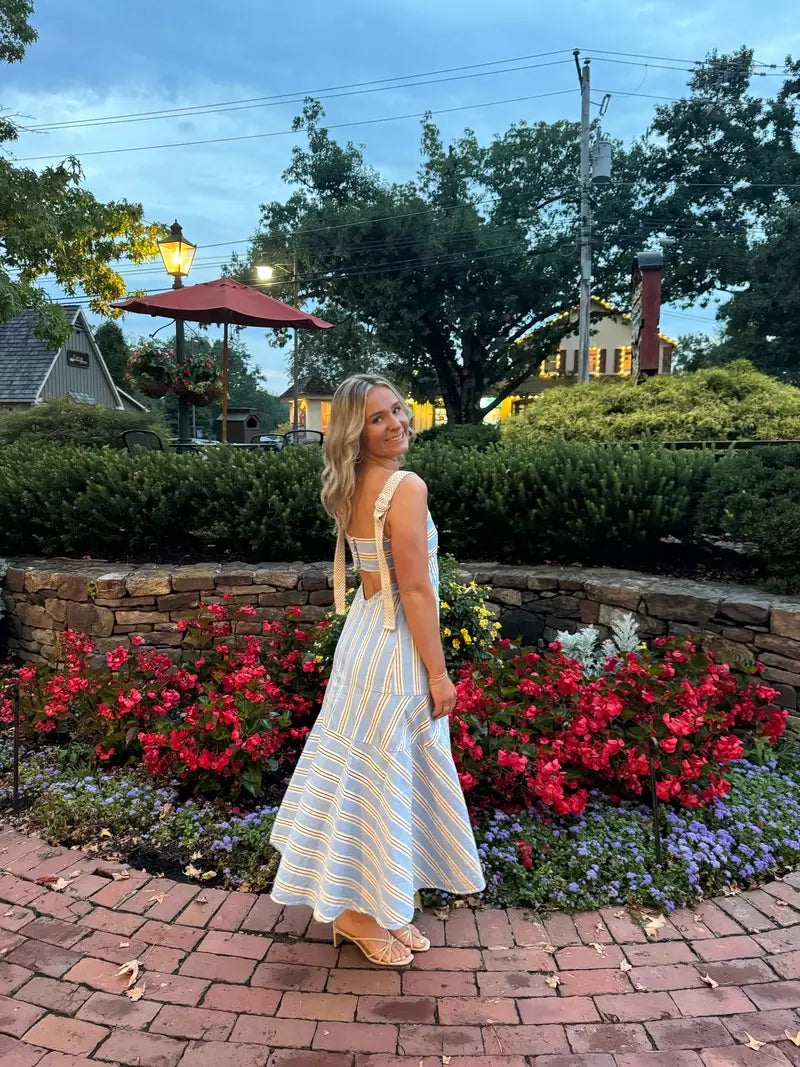 Riviera Stripe Midi Dress