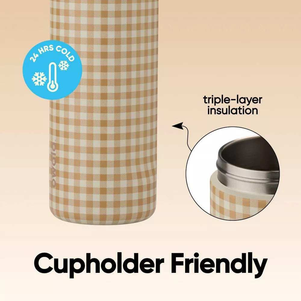Gingham Print 24oz FreeSip Water Bottle