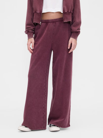 Burgundy  Vintage Soft Zip-up-Hoodie & Pant Set
