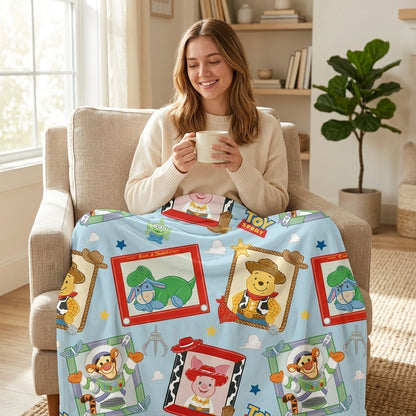 Winnie The Pooh X Toy Story Blanket