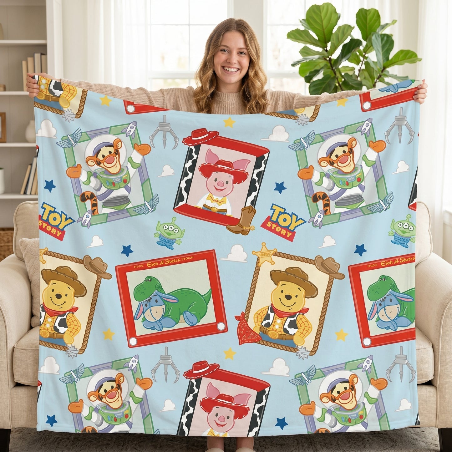 Winnie The Pooh X Toy Story Blanket