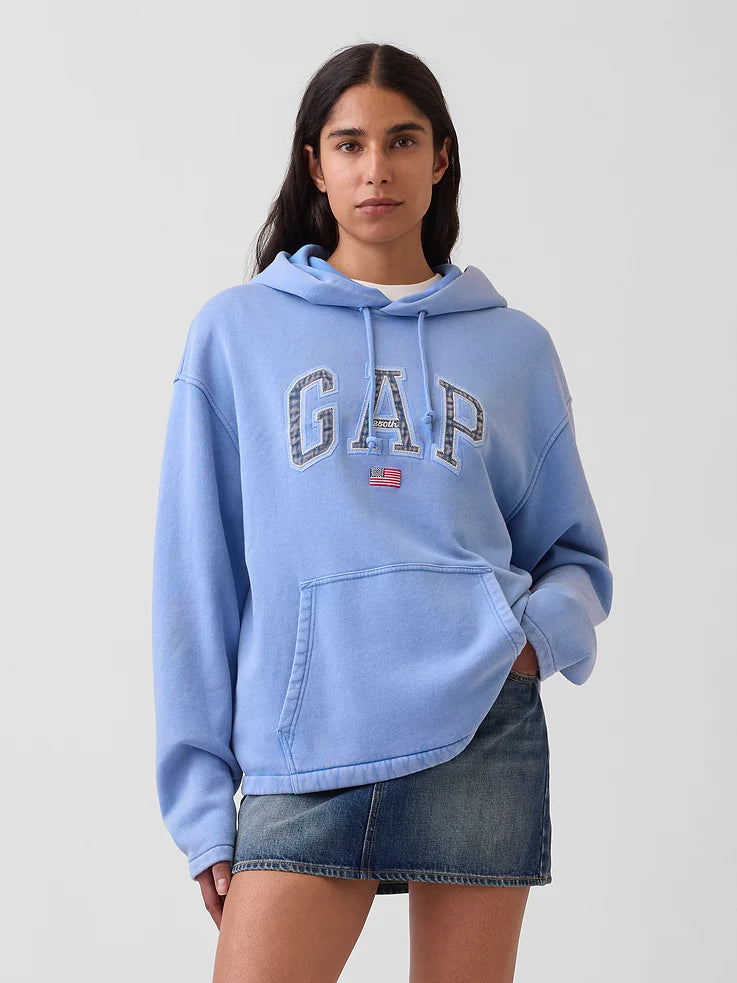 VintageSoft Oversized Americana Logo Unisex Hoodie