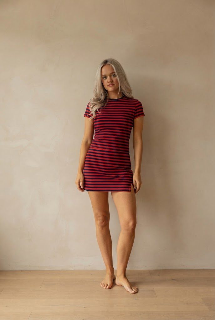 Red and navy Oxford Stripe Set, Wearrizzy matching sets
