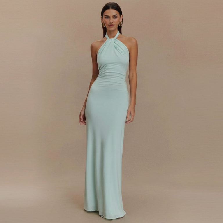 Slinky Halter Maxi Dress
