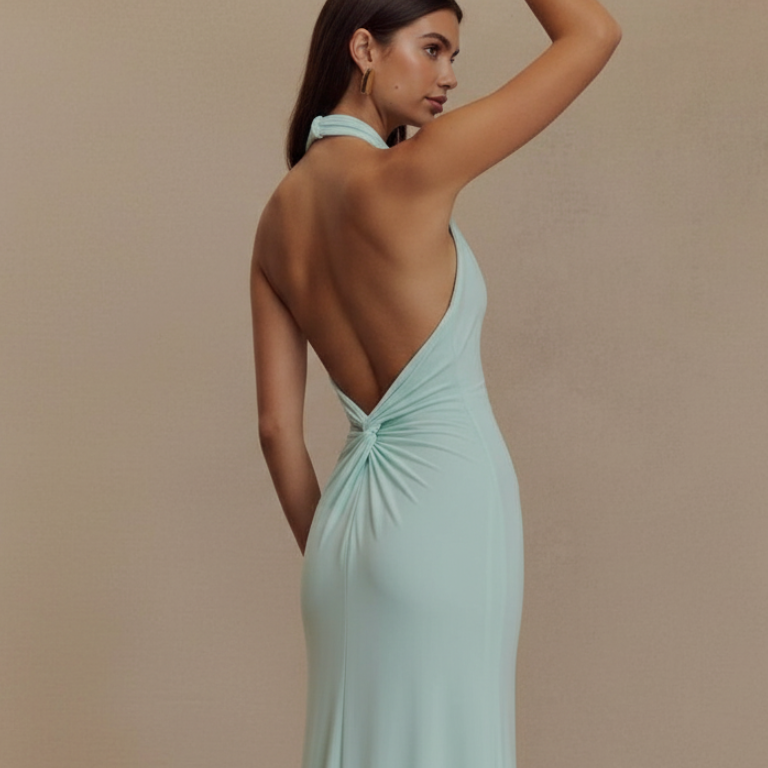 Slinky Halter Maxi Dress